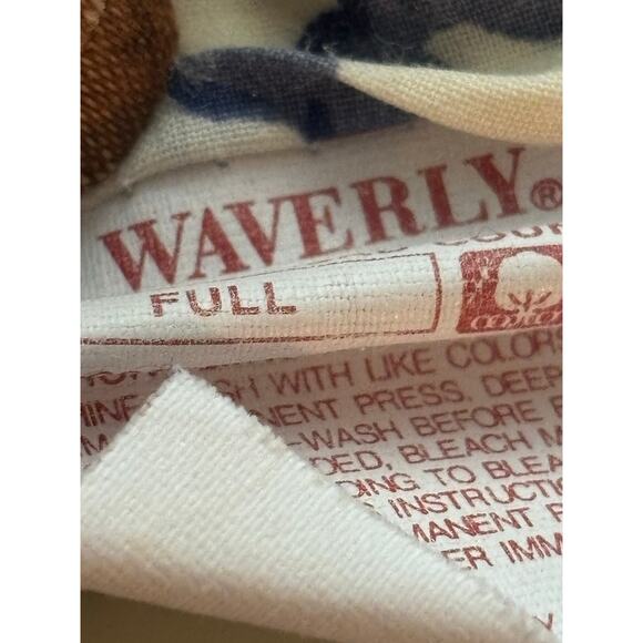 Waverly Full Flat Sheet Savoy 200 Thread Count Blue & White The Savoy Bluebell - Picture 4 of 4